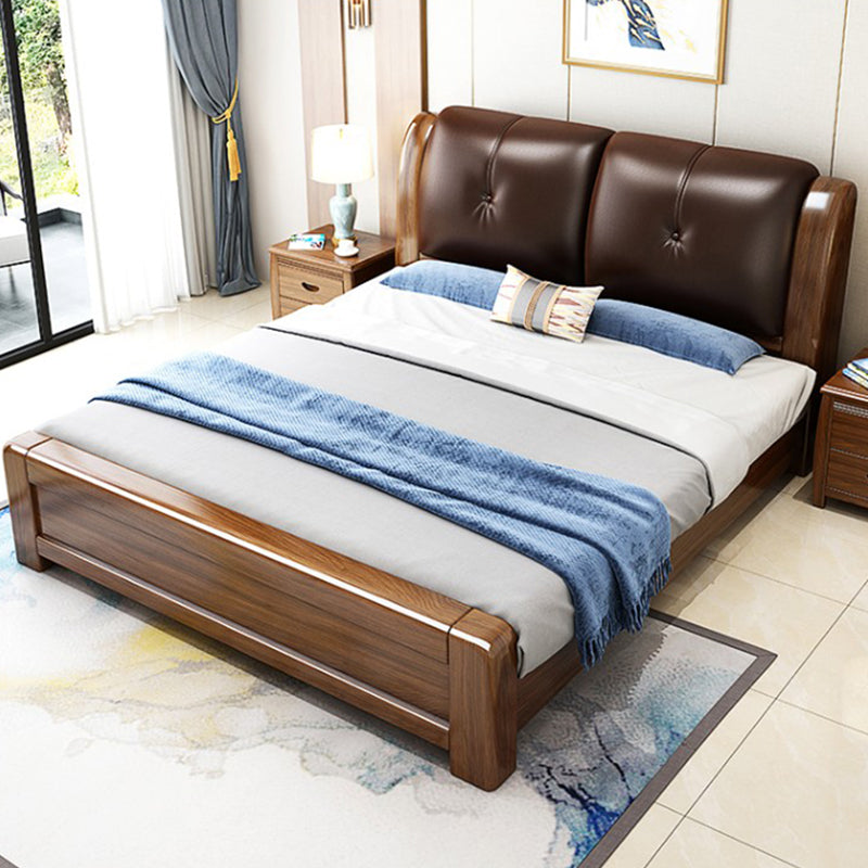 Brown Standard Bed with Storage Mid-Century Modern 43.30" High Bed