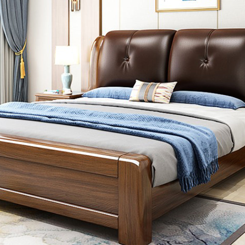 Brown Standard Bed with Storage Mid-Century Modern 43.30" High Bed