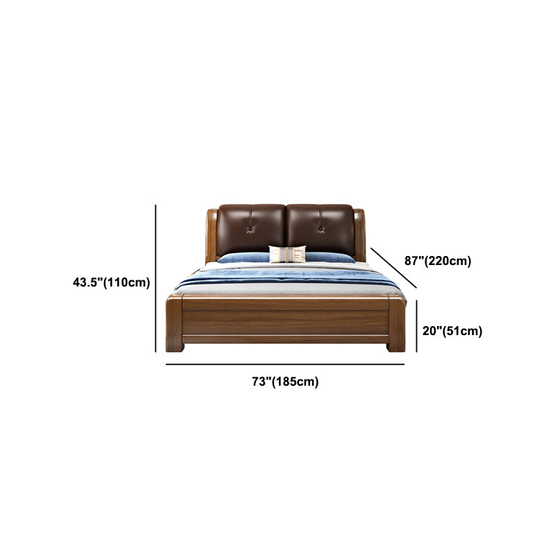 Brown Standard Bed with Storage Mid-Century Modern 43.30" High Bed
