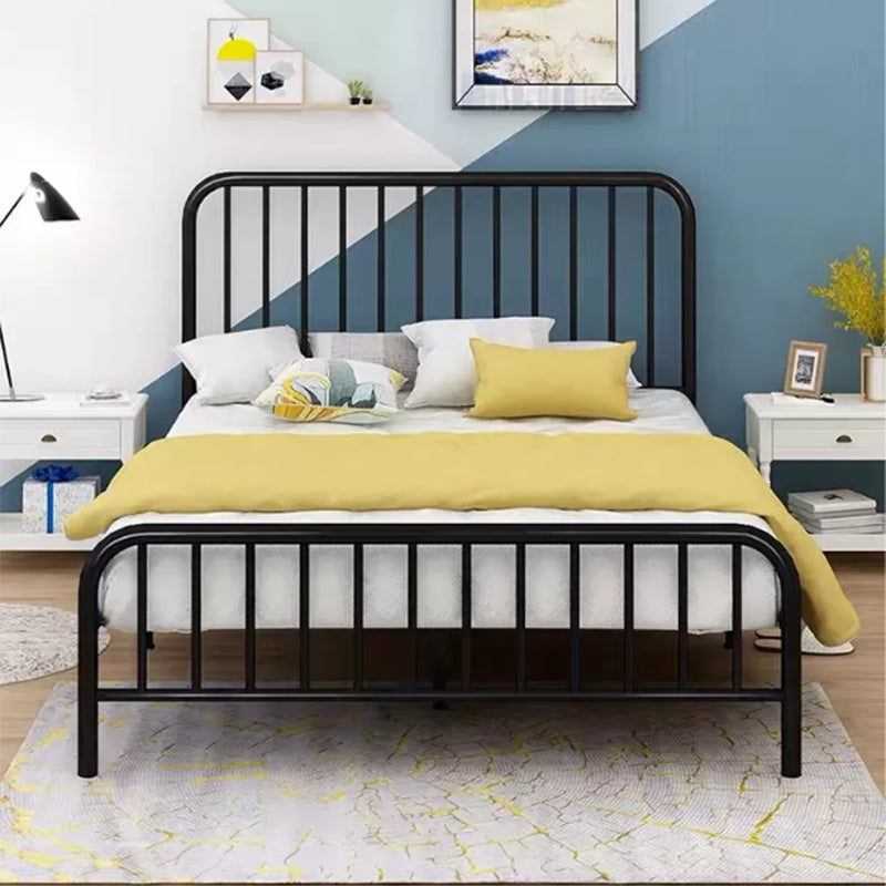 Contemporary Slat with Headboard Rectangular with Metal Legs Metal Slat Bed