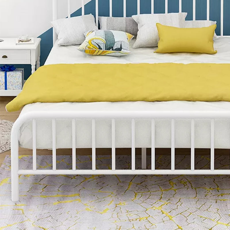 Contemporary Slat with Headboard Rectangular with Metal Legs Metal Slat Bed