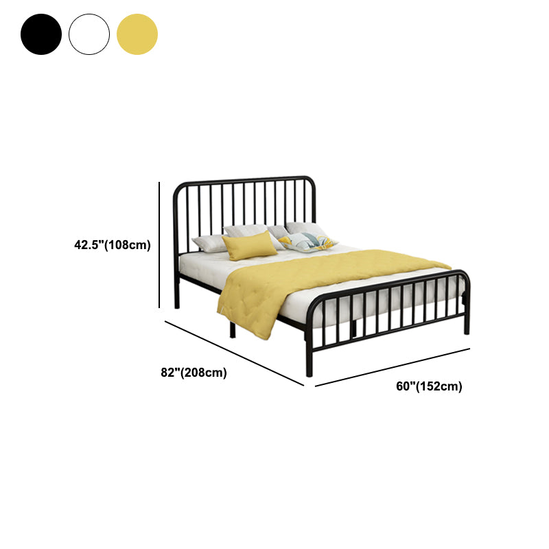 Contemporary Slat with Headboard Rectangular with Metal Legs Metal Slat Bed