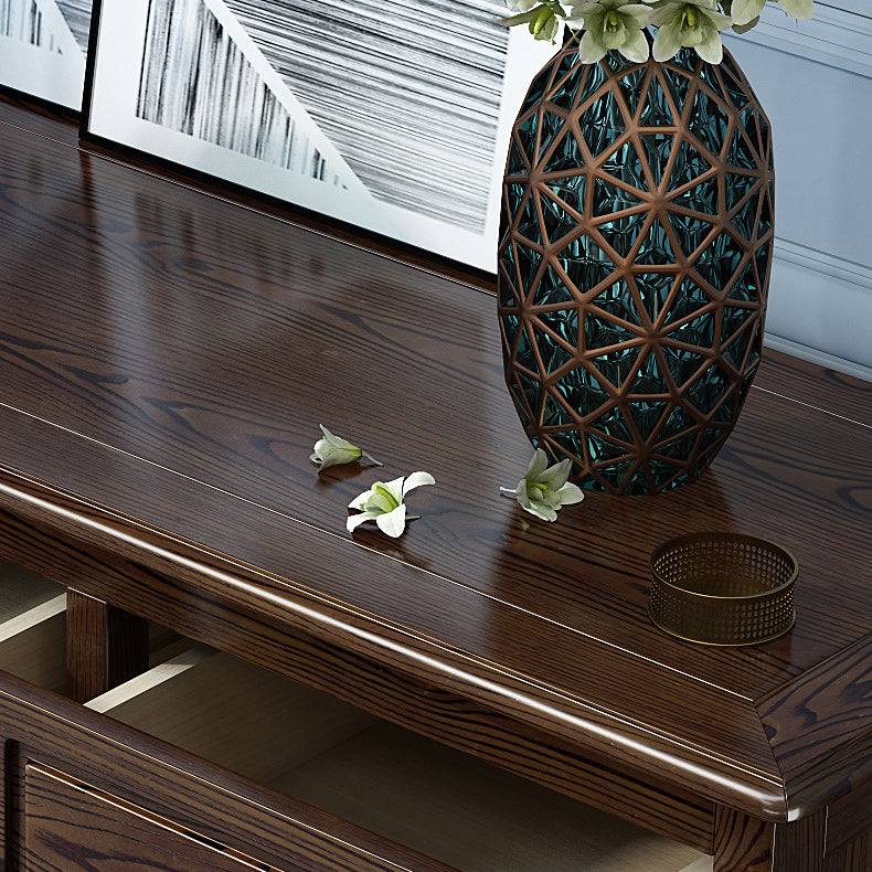 Modern Accent Chest with 7 Drawers and Solid Wood Bun Feet Chest