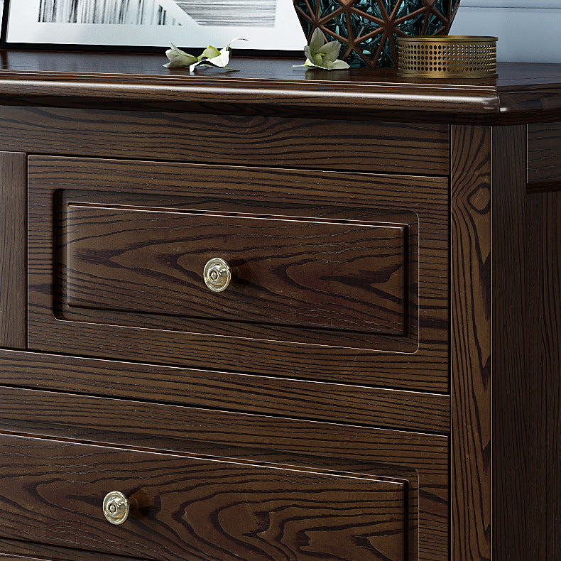 Modern Accent Chest with 7 Drawers and Solid Wood Bun Feet Chest