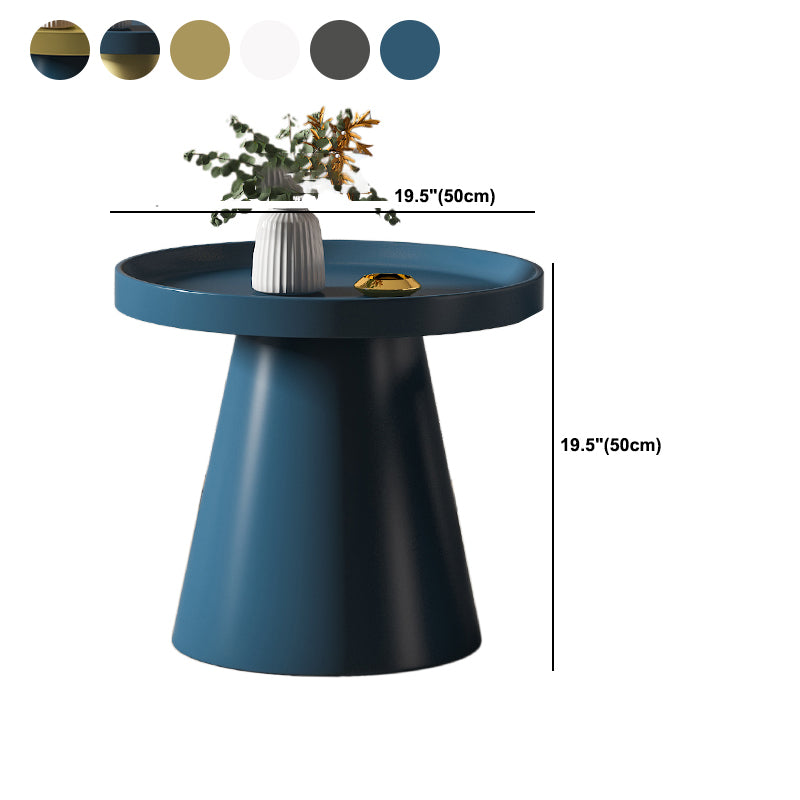 MidCentury Modern Iron Coffee Table Round Tray Top Cocktail Table Set