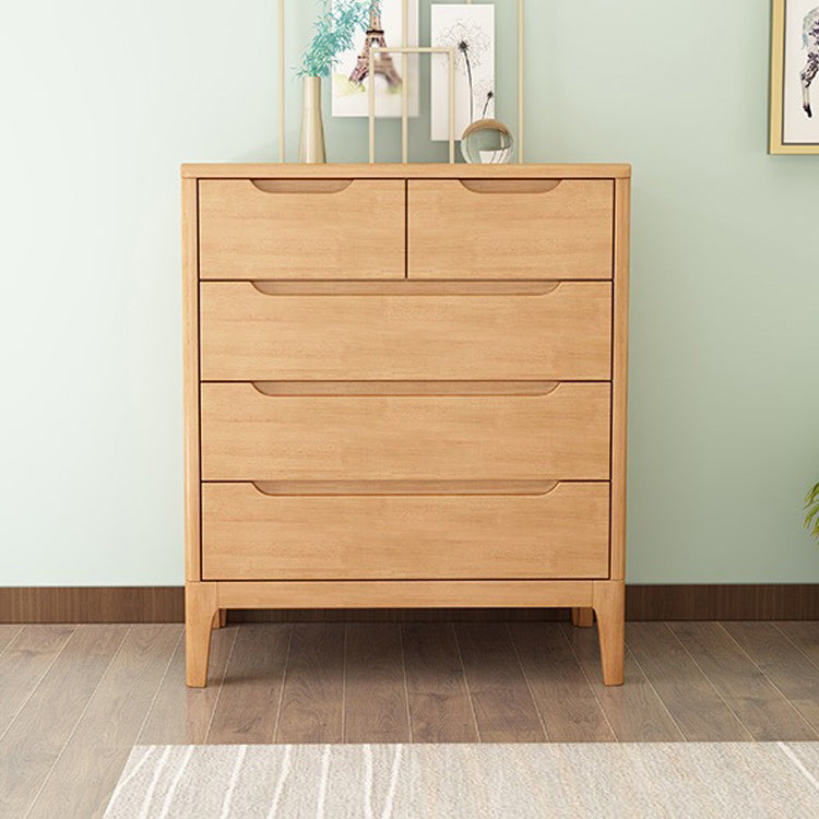 Mid-Century Modern Accent Chest with Straight Legs in Rubberwood