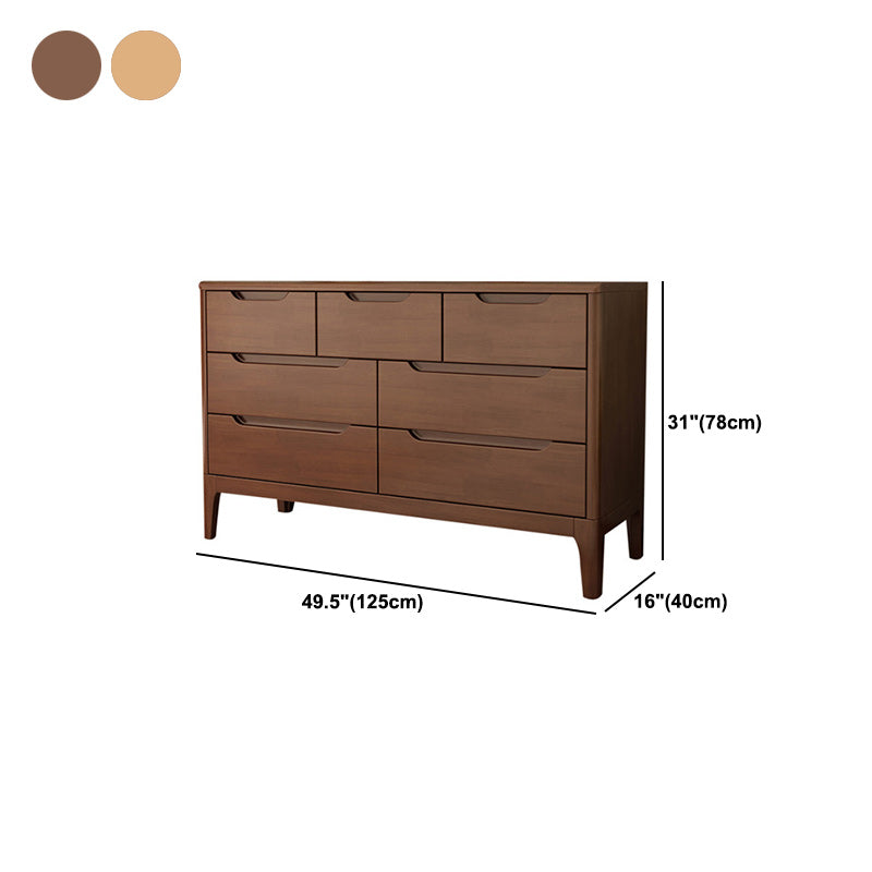 Mid-Century Modern Accent Chest with Straight Legs in Rubberwood