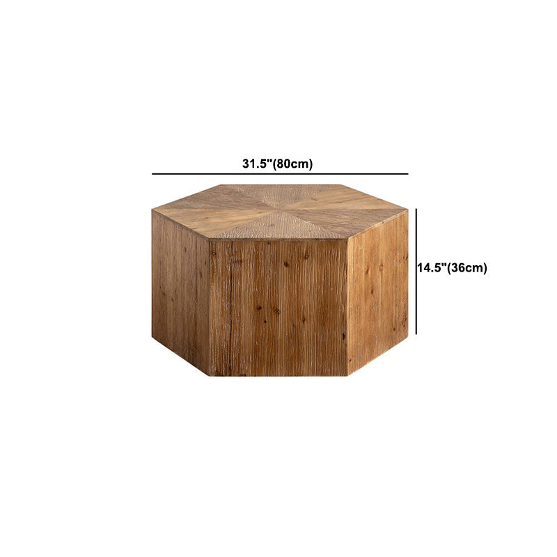 French Country Geometric Wood Coffee Table Distressed Wood Cocktail Table