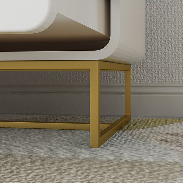 Modern Accent Chest with Iron Base and Solid Wood Soft Close Chest