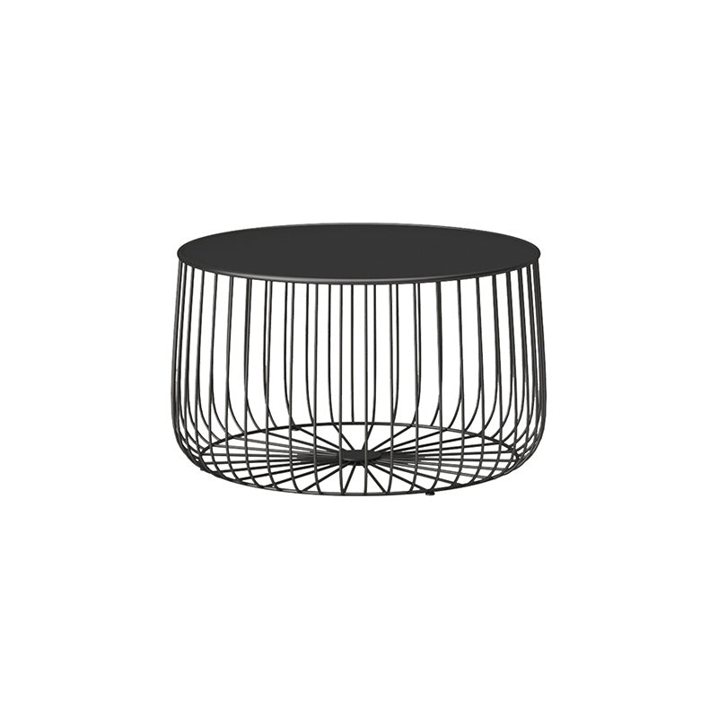 Mid-Century Modern Round Iron Coffee Table Frame Cocktail Table 15.75" H