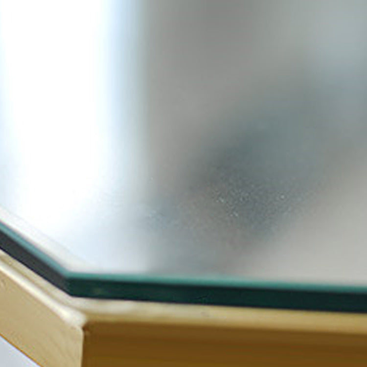 Glass Coffee Table 17.72" H Frame Cocktail Table for Living Room