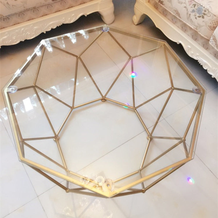 Glass Coffee Table 17.72" H Frame Cocktail Table for Living Room