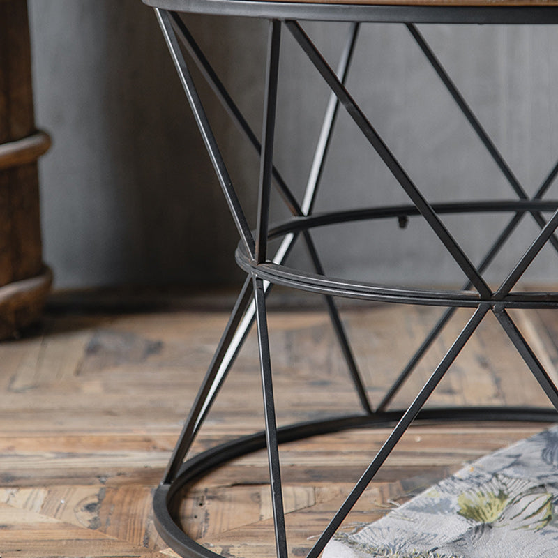 Frame French Country Round Coffee Table Distressed Wood Cocktail Table