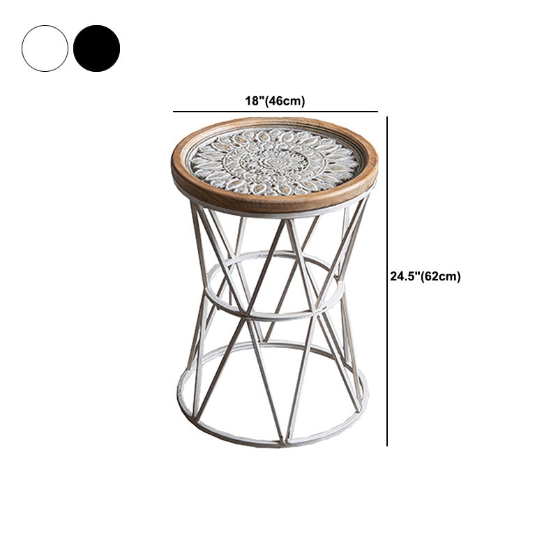 Frame French Country Round Coffee Table Distressed Wood Cocktail Table