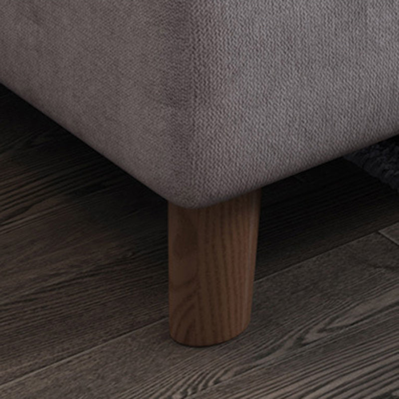 Flared Arm Linen Sectional Scandinavian 4-seater Sectional with Pillows