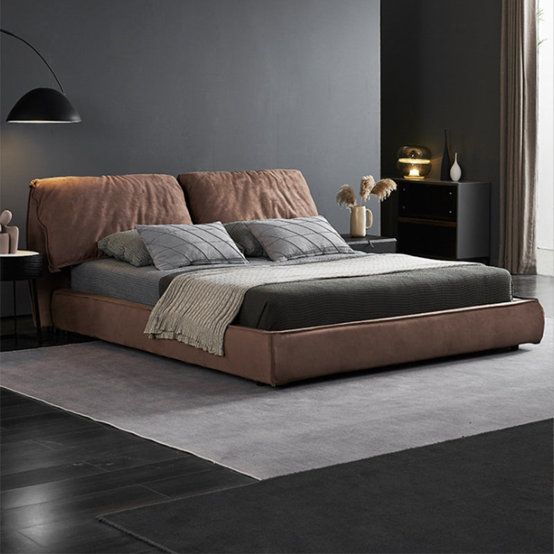 Glam Solid Wood with Headboard Panel Rectangular Standard Bed