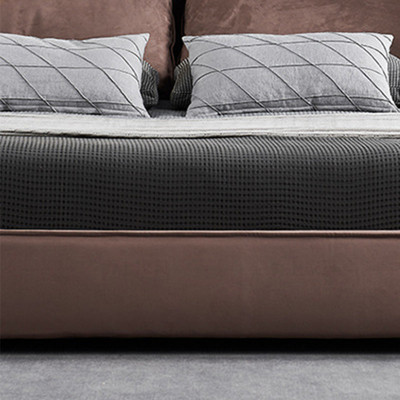 Glam Solid Wood with Headboard Panel Rectangular Standard Bed