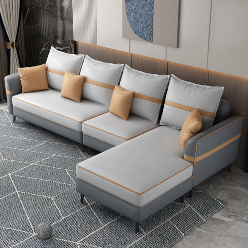 L-shape 4-seat 29.52" H Sectional Modern Flared Arm Sectional