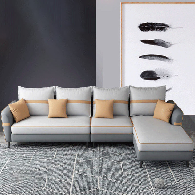 L-shape 4-seat 29.52" H Sectional Modern Flared Arm Sectional