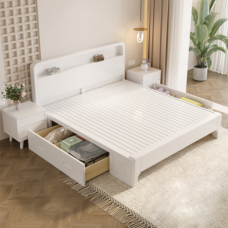 Modern Wood Standard Bed Bookcase Included Bed with Headboard for Bedroom