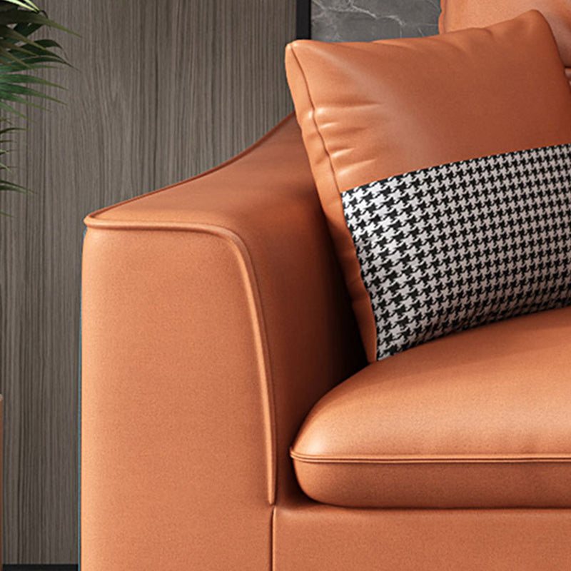 Tufted Modern Sloped Arm Sectional 5-seater Stain-resistant Sectional