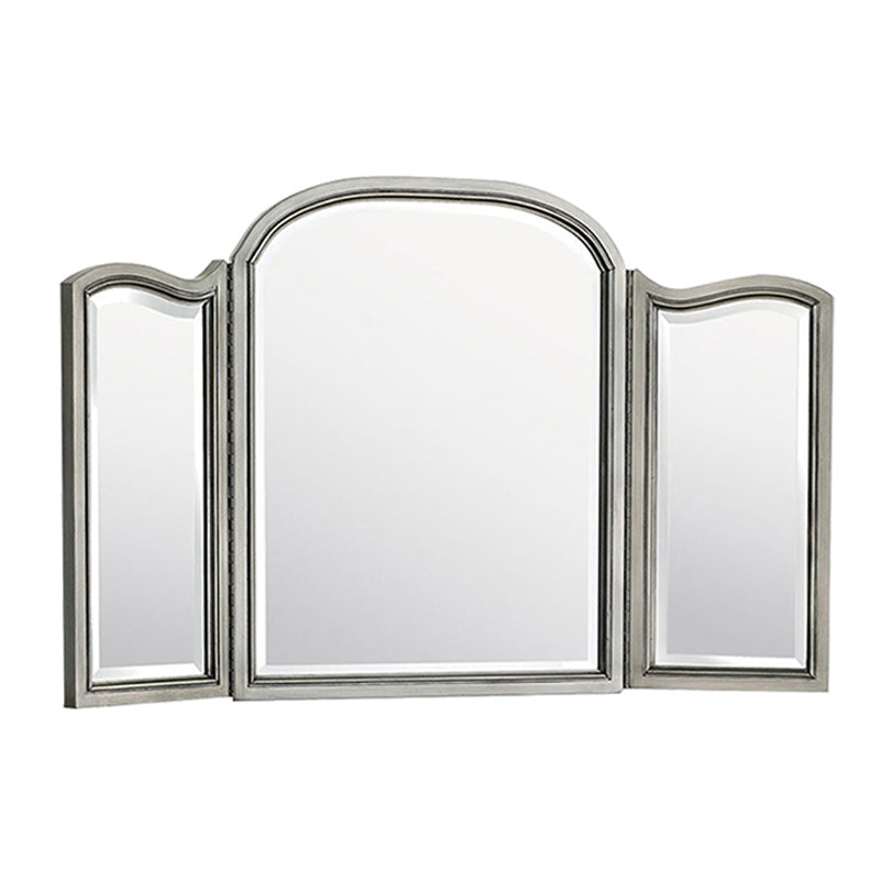 Sliver Vanity Set with 3 Storage Drawers Glass Make-up Vanity, 17.71" Wide