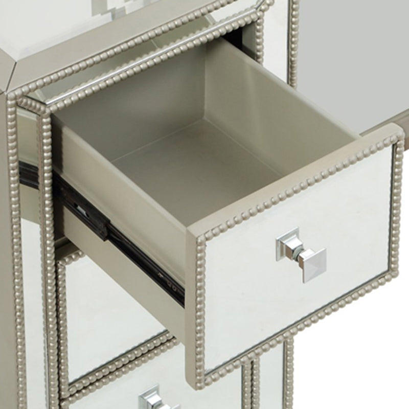 Sliver Glass Vanity Set 15.74" Wide Make-up Vanity with 6 Storage Drawers