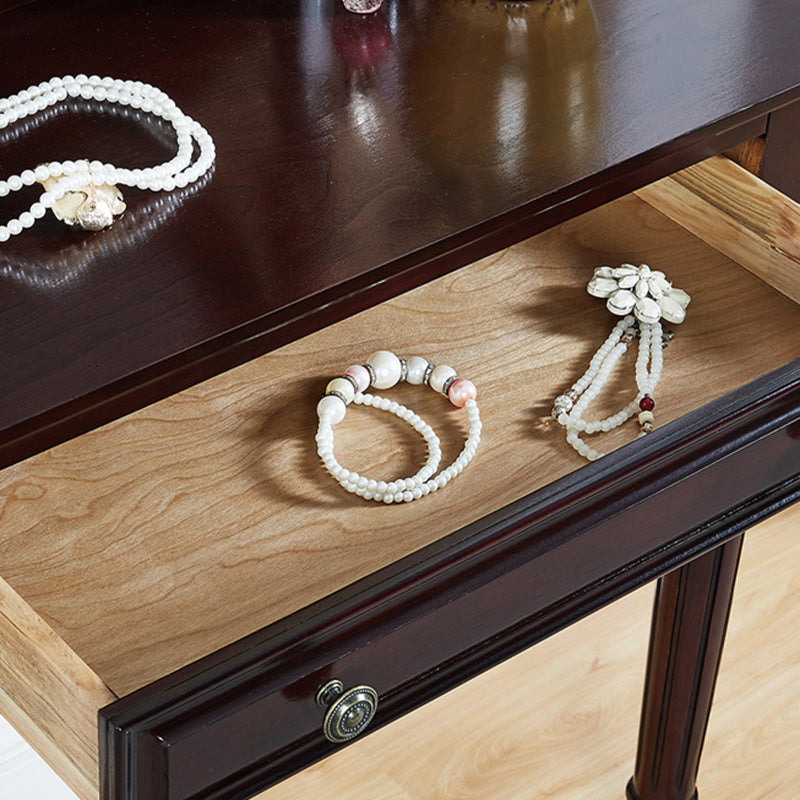 Oak Vanity Set Make-up 15.74" Wide Vanity with Drawer and Mirror