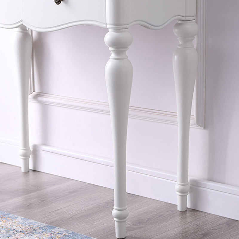 15.74" Wide Birch Vanity Set with Stool Make-up Vanity with Drawer and Mirror