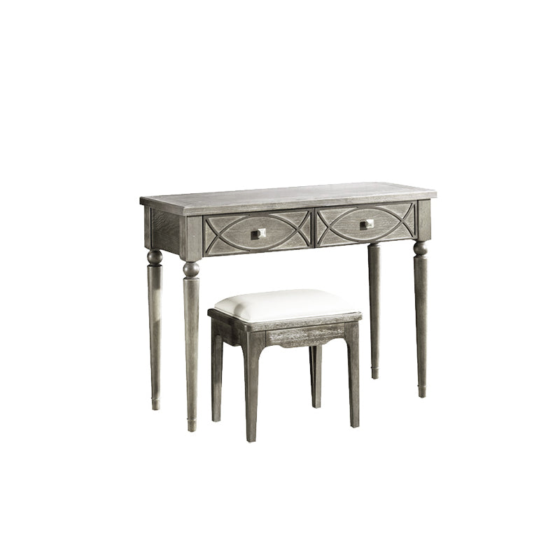 Oak Vanity Set with Stool Gray Vanity with Drawer and Mirror