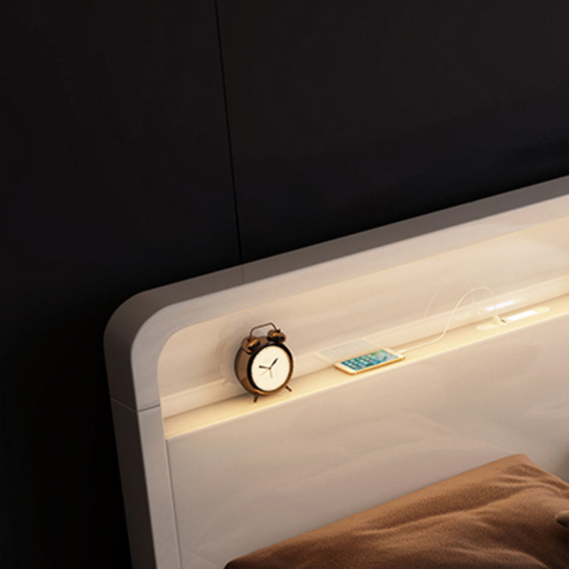 Modern Wood Standard Bed Bookcase Included Bed Frame with Headboard for Bedroom