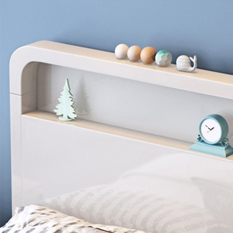 Modern Wood Standard Bed Bookcase Included Bed Frame with Headboard for Bedroom