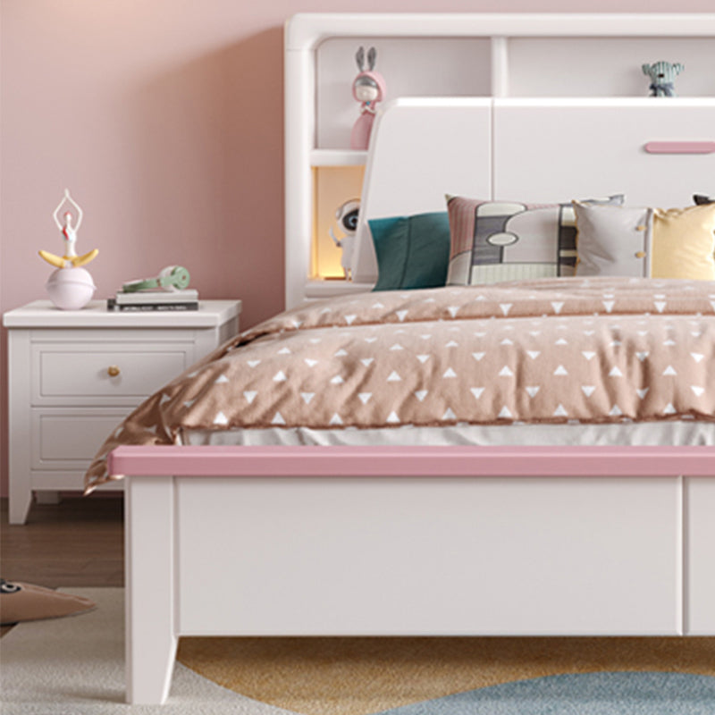 Modern Wood Bed Frame Bookcase Included Standard Bed for Bedroom