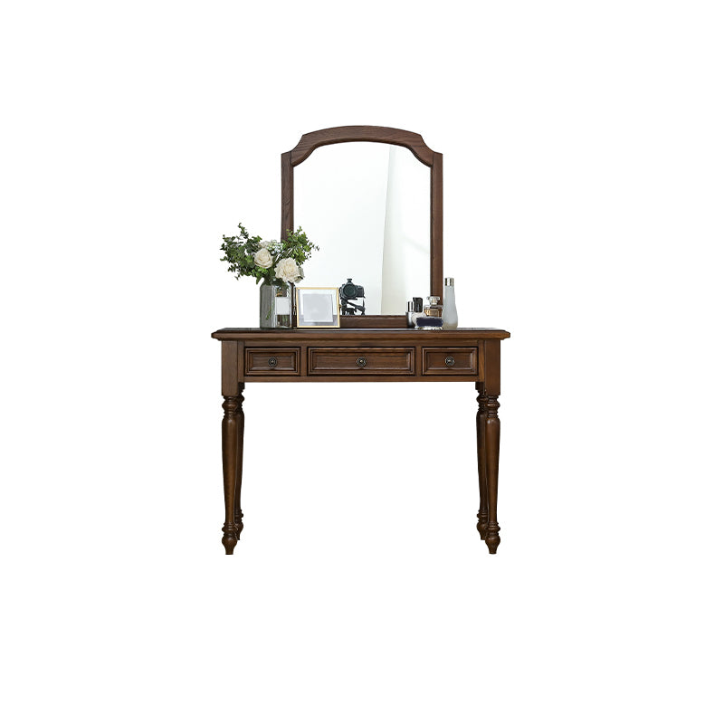 Brown Ash Vanity Set with Mirror 58.26" High Vanity with Drawer