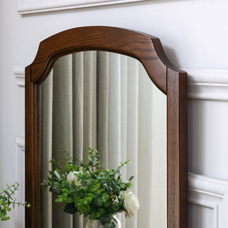 Brown Ash Vanity Set with Mirror 58.26" High Vanity with Drawer