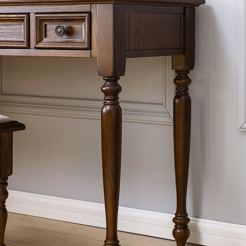 Brown Ash Vanity Set with Mirror 58.26" High Vanity with Drawer