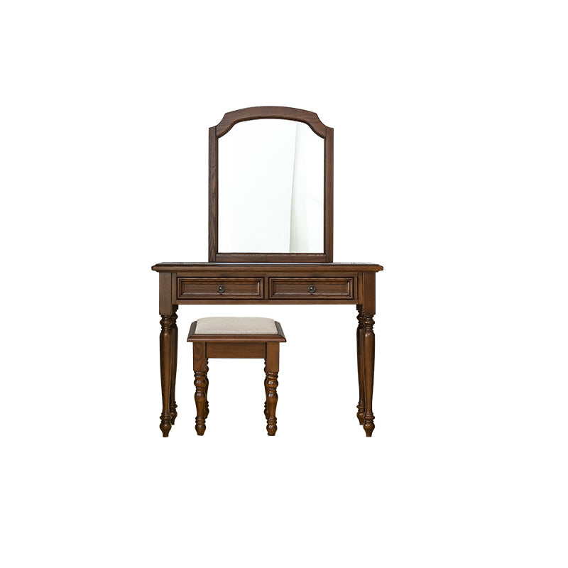 Brown Ash Vanity Set with Mirror 58.26" High Vanity with Drawer