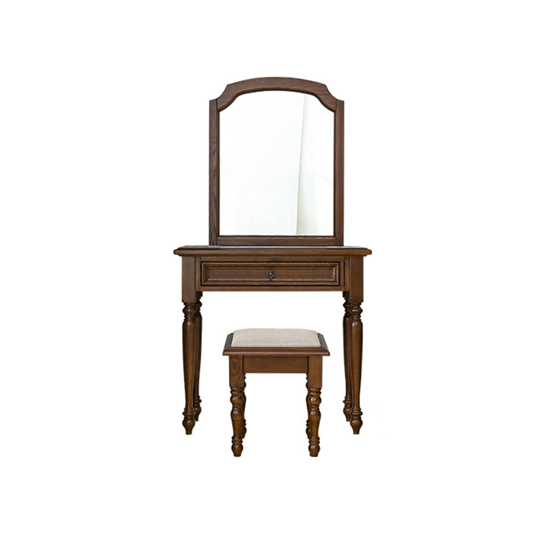 Brown Ash Vanity Set with Mirror 58.26" High Vanity with Drawer