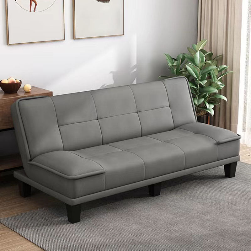 30.7" H Faux Leather Biscuit Back Armless Convertible Sleeper Sofa