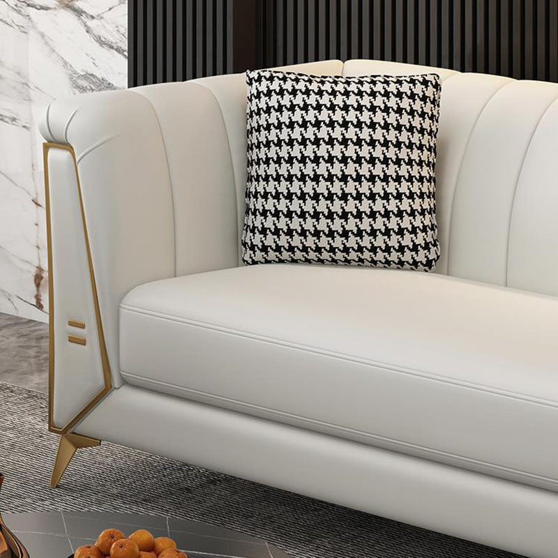 30.7" H Contemporary Faux Leather Tuxedo Sofa for Living Room