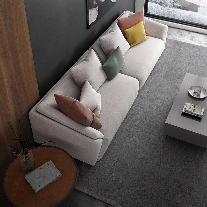 Modernism Tuxedo Arm Sofa Stain Resistant Fabric Sofa in Gray