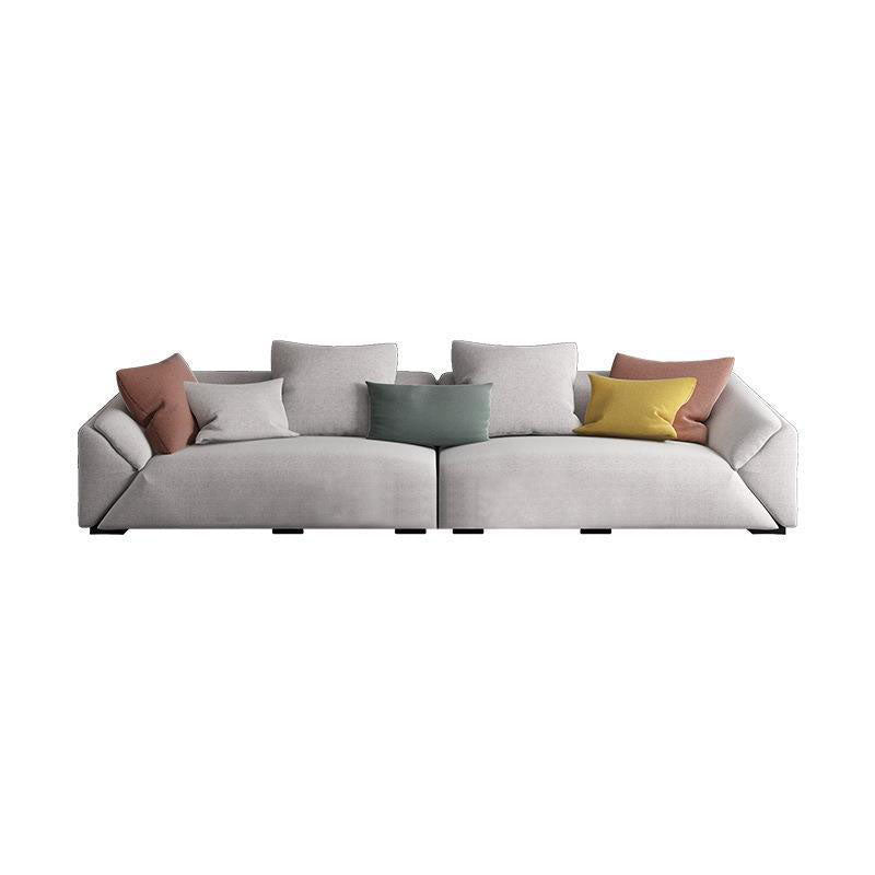 Modernism Tuxedo Arm Sofa Stain Resistant Fabric Sofa in Gray