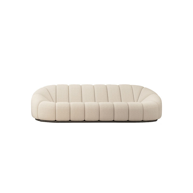 Beige Chenille Curved Sofa Modern 1/2/3-Seater Statement Sofa
