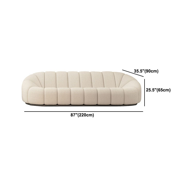 Beige Chenille Curved Sofa Modern 1/2/3-Seater Statement Sofa