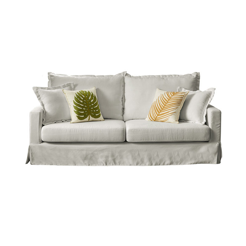 39.37" H Contemporary Cotton Blend Square Arm Loveseat with 2 Pillows