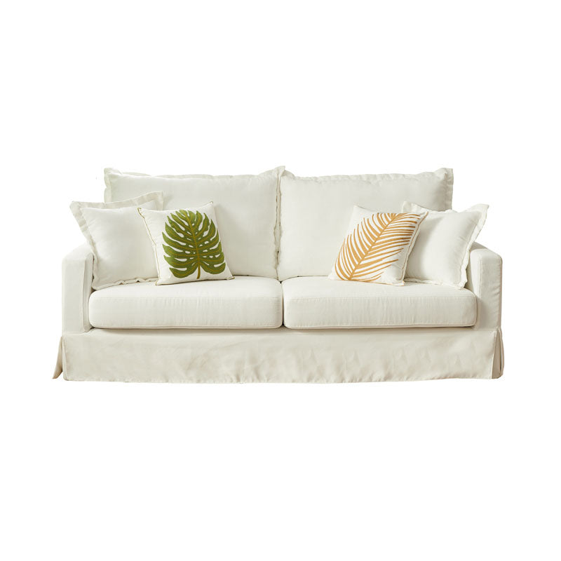 39.37" H Contemporary Cotton Blend Square Arm Loveseat with 2 Pillows