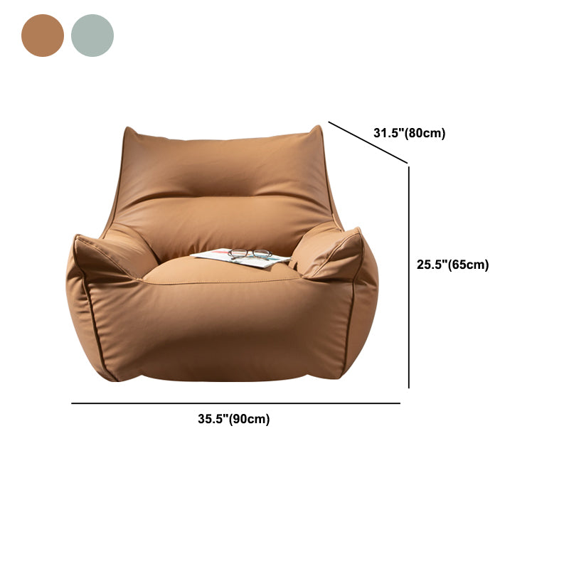 Modern Faux Leather Sewn Pillow Back Flared Arm Sofa for Living Room
