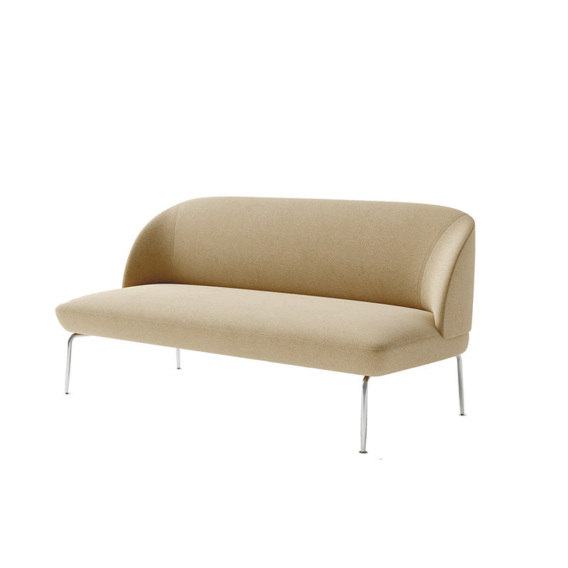 30.3" H Contemporary 2-seater Leather Armless Loveseat for Living Room