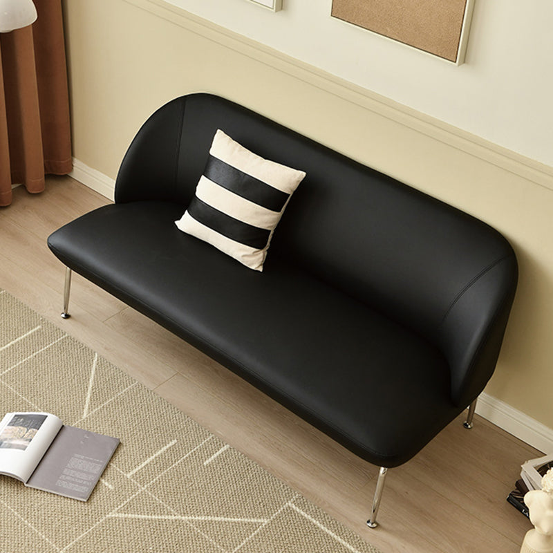 30.3" H Contemporary 2-seater Leather Armless Loveseat for Living Room