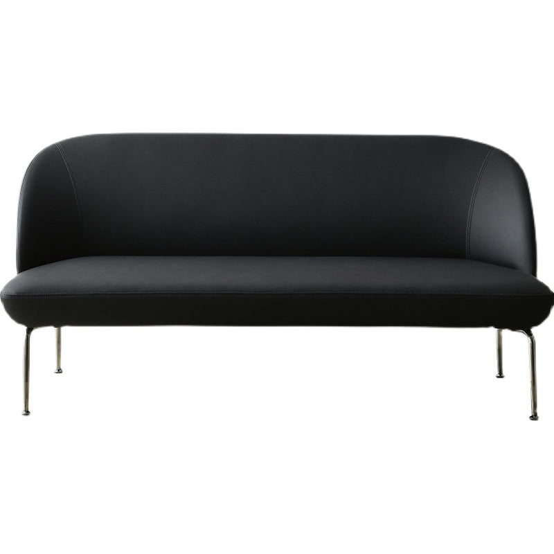 30.3" H Contemporary 2-seater Leather Armless Loveseat for Living Room